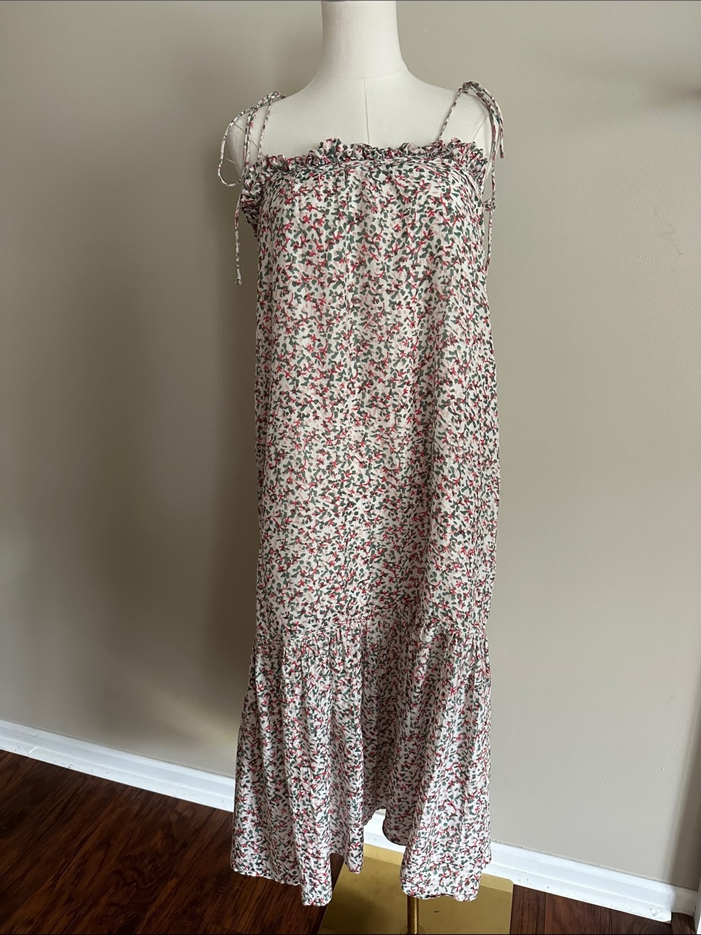MIRTH Handmade Midi Dress XS Pockets Vacation Beach Romantic Boho Cottagecore